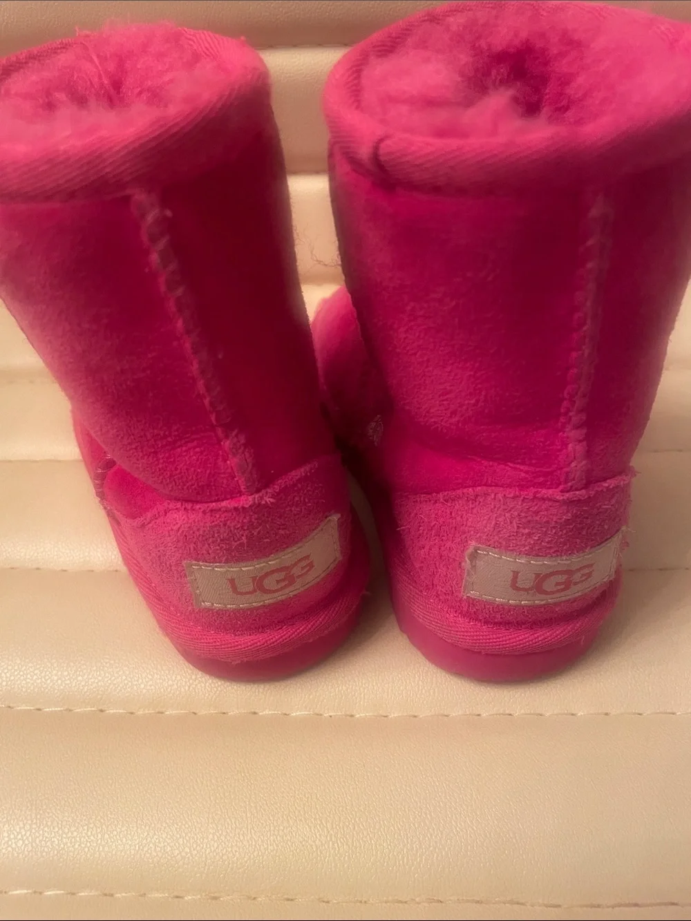 UGG Worn Suede Boots in Hot Pink